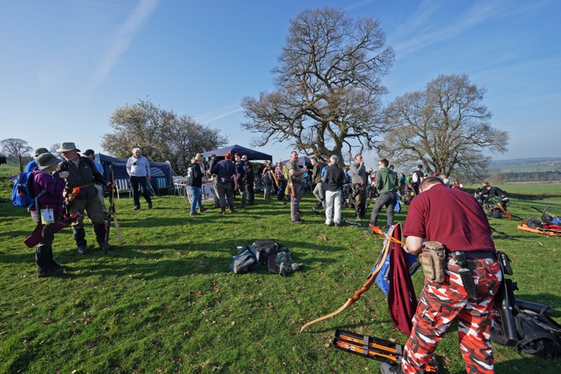 [group shot of archers gathered for lunch]